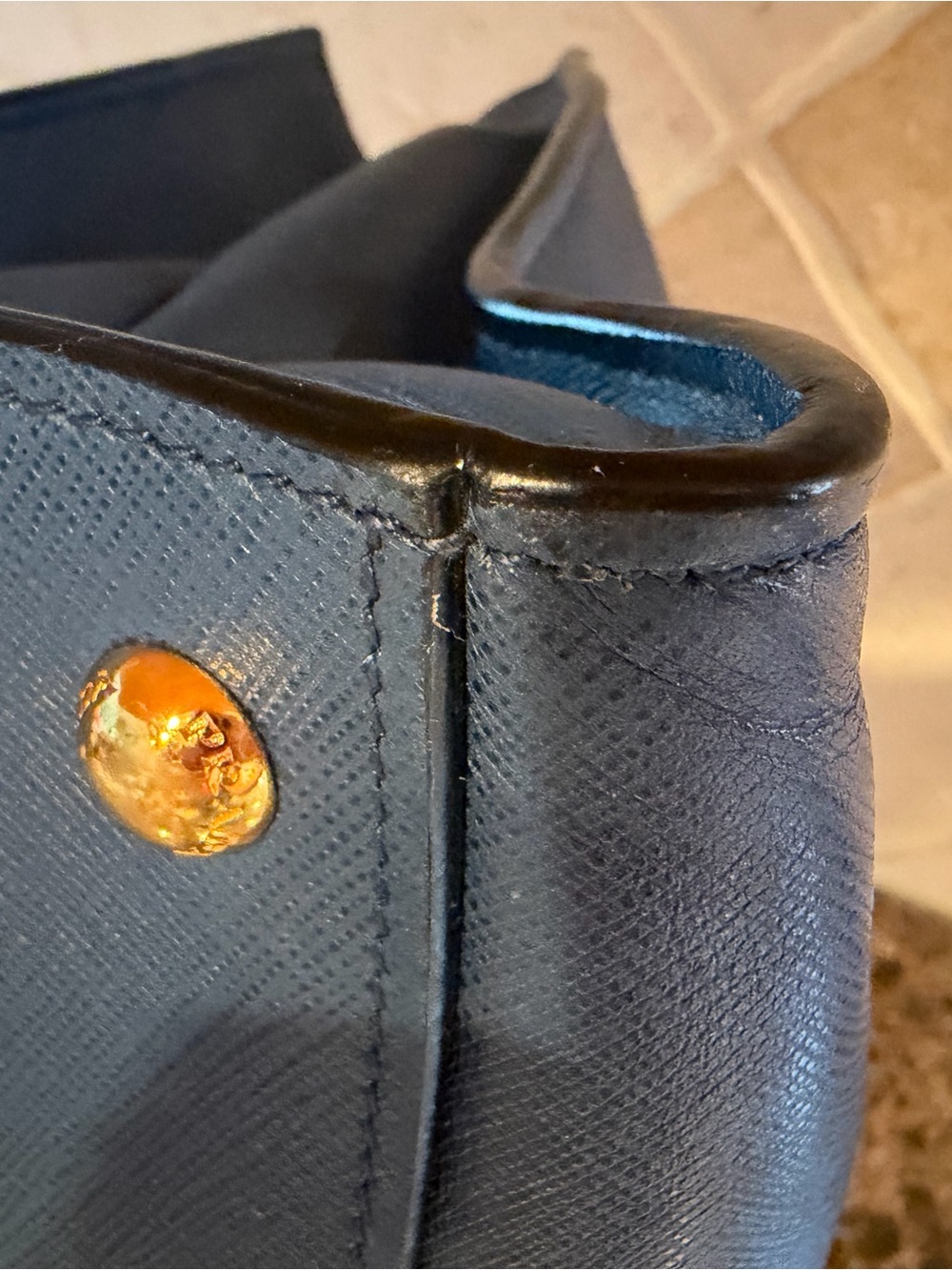 PRADA Saffiano Leather Triple compartment Bag-blue - Picture 4 of 16